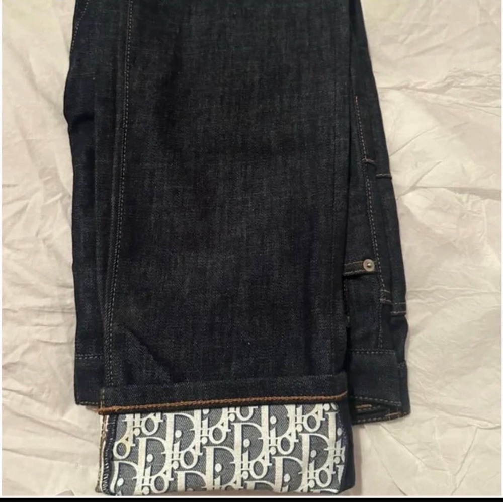 Dior Dark Denim with Signature Logo Cuff